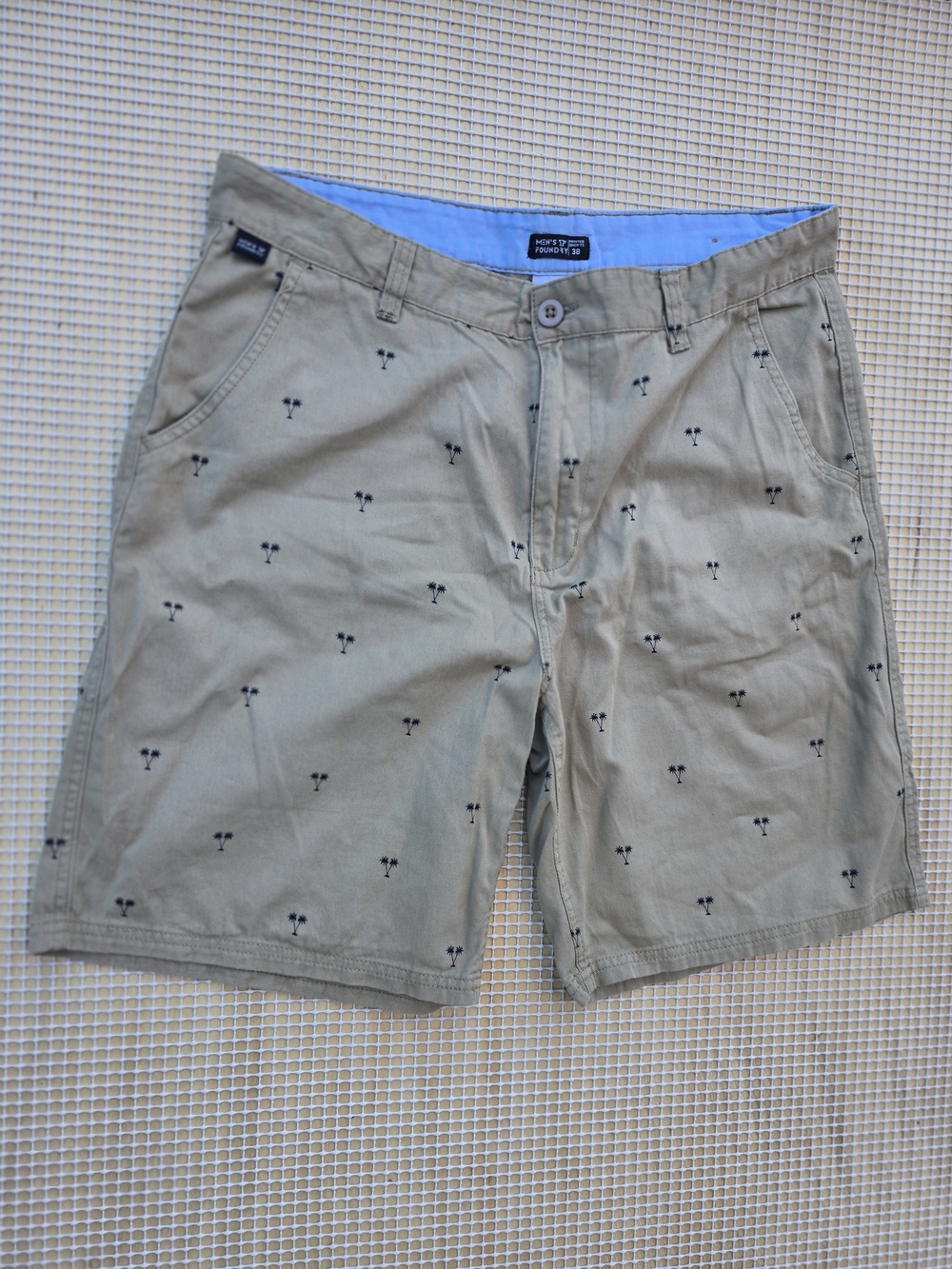 Men's Khaki Palm Print Chino Shorts -foundry